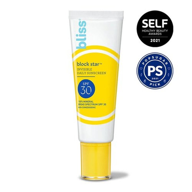 Bliss Block Star Block This Way Duo Tinted Face Sunscreen SPF 30-100% Mineral Broad Spectrum Sunscreen With Zinc Oxide & Titanium Dioxide - Non Greasy Invisible finish