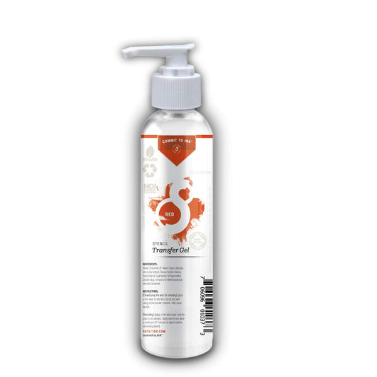 Red Stencil Transfer Gel for Tattoos - 8oz (250ml) - Easy Application Solution