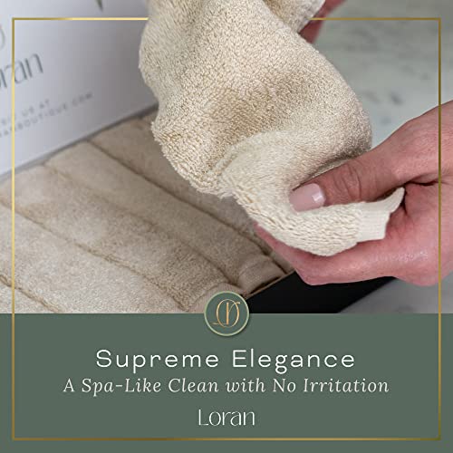 Vanilla Facial Washcloths Set of 6 Soft Cloths 10” x 10” 100% Viscose Derived from Bamboo Spa-Like Feel Silky Face Cloth for Skin Cleansing