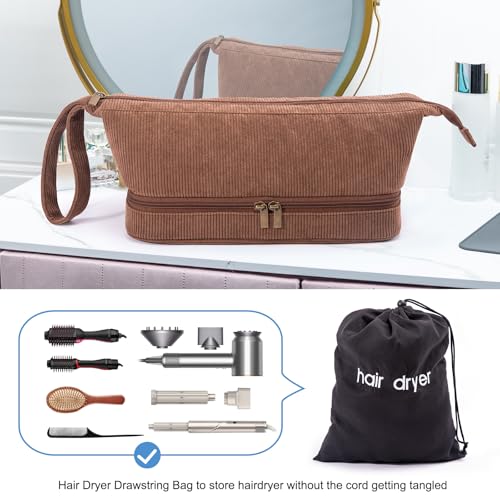 Hair Dryer Case, Double-Layer Hair Tools Travel Carrying Case for Shark FlexStyle/SmoothStyle with Hair Dryer Bag - Hair Air Wrap Dryer Case Flat Curling Iron Travel Organizer