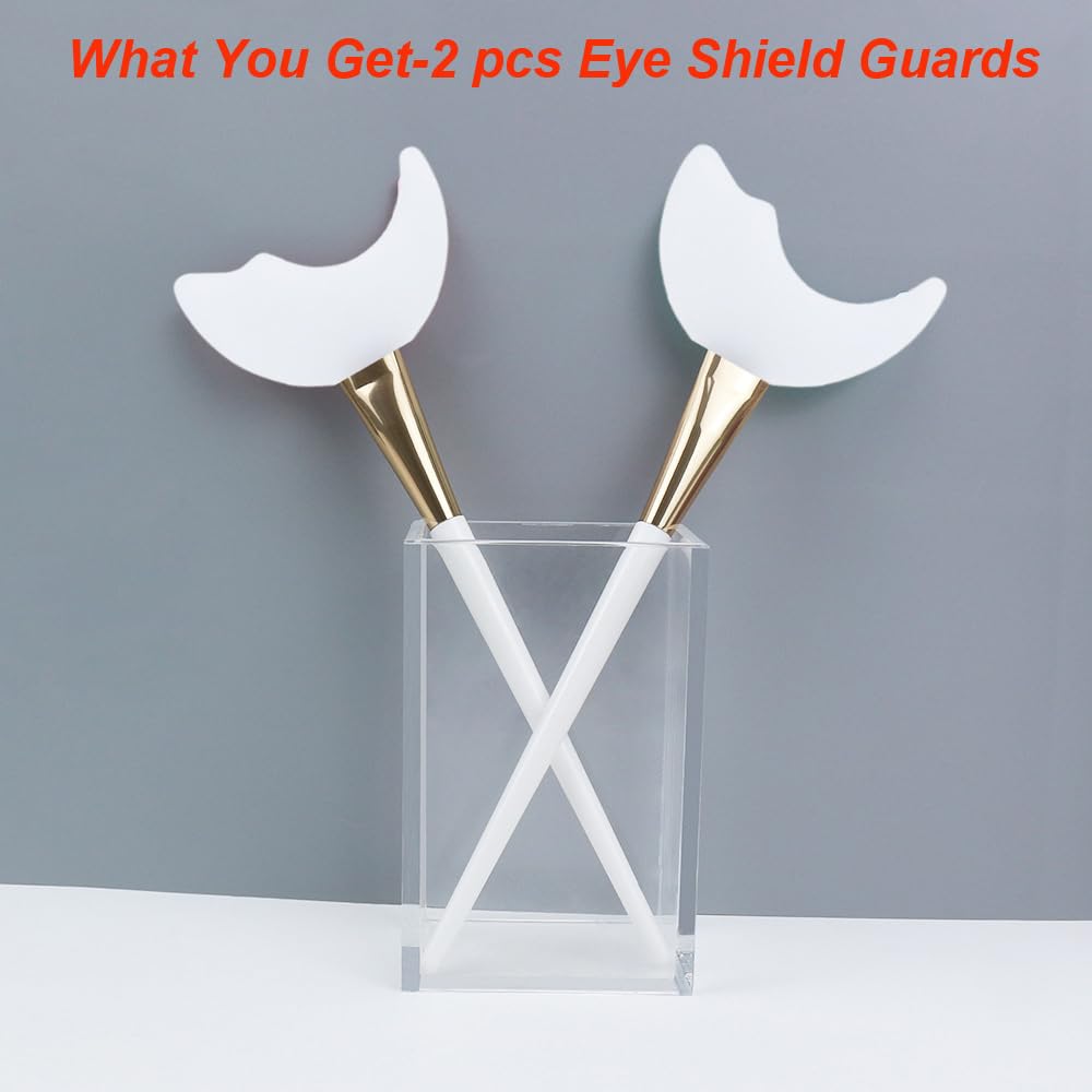 2 Pcs Mascara Guard Shields, Eyelash Eyeline Eyeshadow Shield Guard, Silicone Reusable Eye Makeup Tool, Upper/Lower Eye Guards to Prevent Makeup Residue