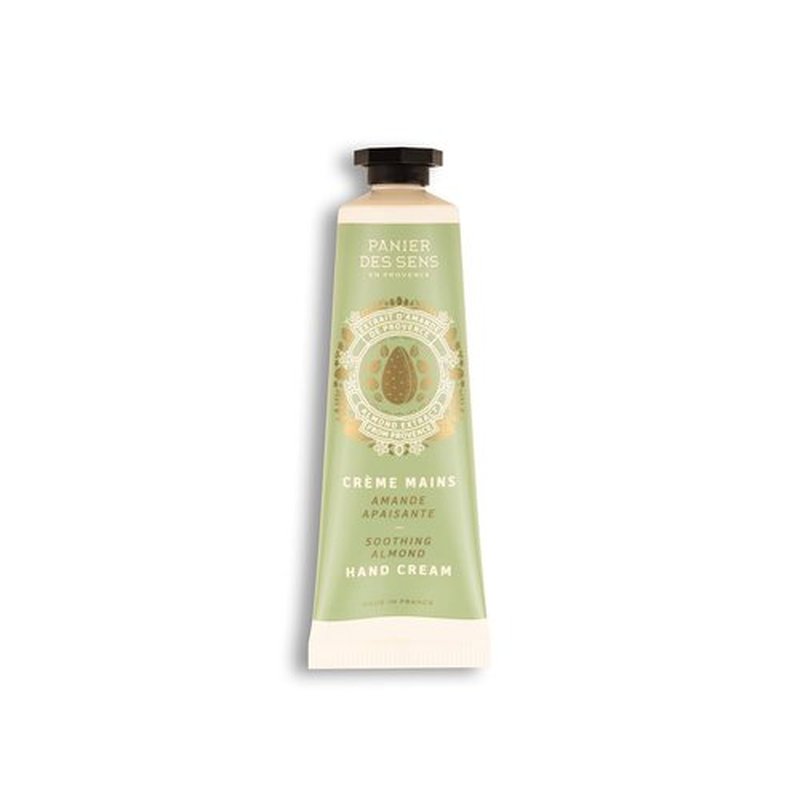 Panier des Sens - Small Hand Cream for Dry Cracked Hands – Almond Mini Hand Lotion for Dry Skin - With Shea Butter and Sweet Almond Oil - Hand Care 97% Natural Ingredients - Travel Size 1 floz