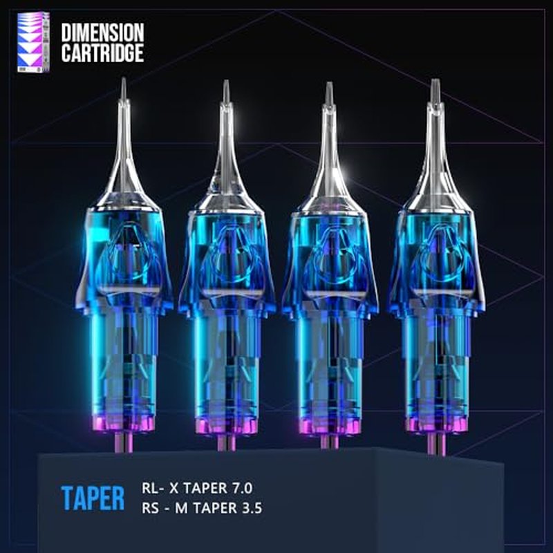Tattoo Cartridge Needles 20Pcs #12(3RS) Standard 0.35mm Round Shader M-Taper Disposable Cartridges with Membrane EN04C-20-1203RS-M