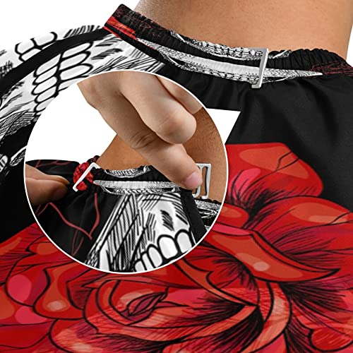 Skull And Red Roses Barber Cape Salon Cape Haircut Apron Hair Cut Cape Waterproof, 55"x65"