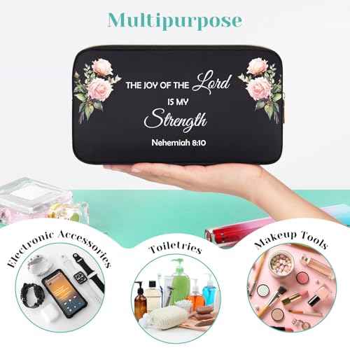 Inspirational Bible Verse Gifts Christian Gifts for Women Faith Makeup Bag Motivational Gifts for Women Christian Cosmetic Bag for Women Friend Spiritual Gifts Baptism Gifts for Sister Daughter