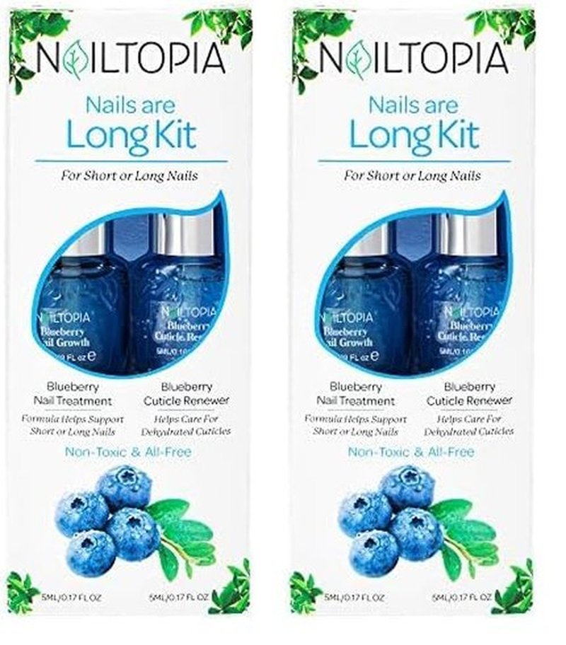 Nailtopia Bio-Sourced, Chip Free Nail Lacquer - All Natural, Strengthening Biotin and Superfood-Infused Polish - Chip Resistant Formula - Quick-Dry, Long Lasting Wear - Glow Up - 0.41 oz (Pack of 2)