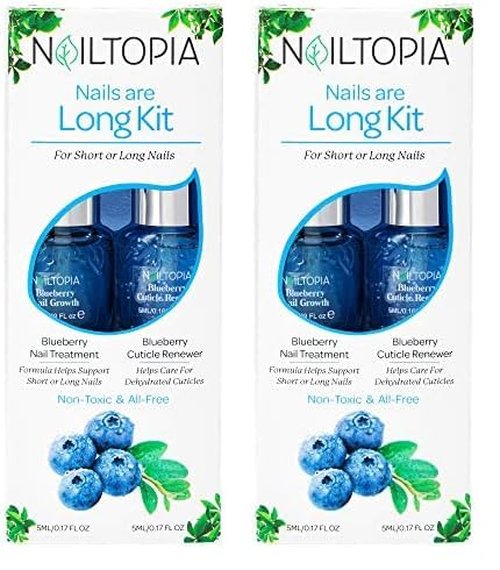 Nailtopia Bio-Sourced, Chip Free Nail Lacquer - All Natural, Strengthening Biotin and Superfood-Infused Polish - Chip Resistant Formula - Quick-Dry, Long Lasting Wear - Glow Up - 0.41 oz (Pack of 2)