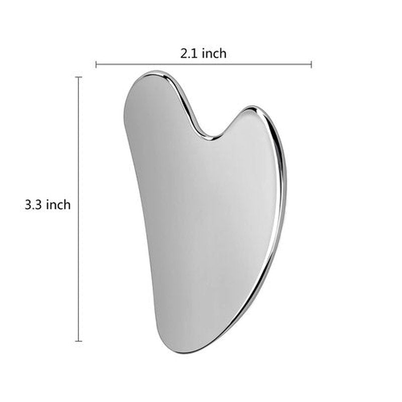 OXT Gua Sha, Stainless Steel Gua Sha Facial Tools, Guasha Tool for Face Upgraded, Guasha Stainless Steel (Silvery)