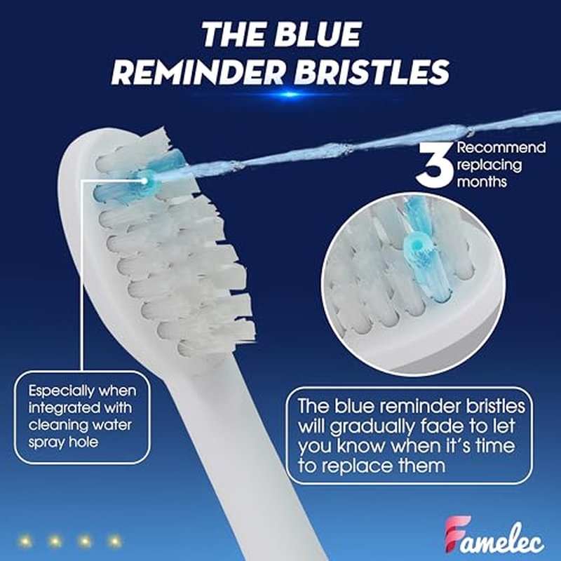 FAMELEC 10Pcs Compatible with Water Pik Sonic Fusion 2.0 Replacement Heads, for Waterpik Replacement Heads & Flossing Toothbrush SF01/SF02/SF03/SF04, Replacement for Waterpik Sonic-Fusion Brush Heads