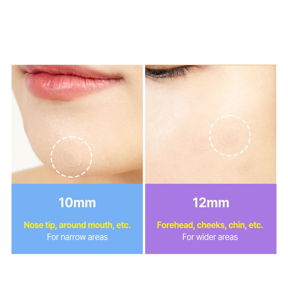 G9SKIN Zero Solution Spot Cover Patch - Hydrocolloid Pimple Patch, 108 Invisible Acne Patches for Face, Ultra-Thin Beveling Edge Spot Treatment, Waterproof Blemish Cover Stickers (10mm & 12mm Sizes)