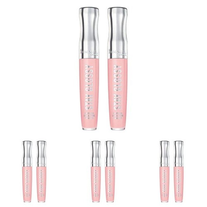 Rimmel Stay Glossy 6HR Lip Gloss, Sundae Best, 0.18 Fl Oz (Pack of 8)
