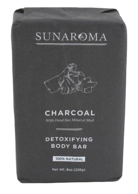 Sunaroma Soap Bar Charcoal Dead Sea Mineral Mud 8 Ounce (Pack of 6)