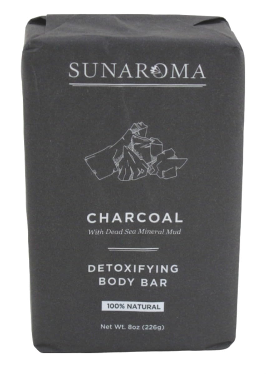 Sunaroma Soap Bar Charcoal Dead Sea Mineral Mud 8 Ounce (Pack of 6)