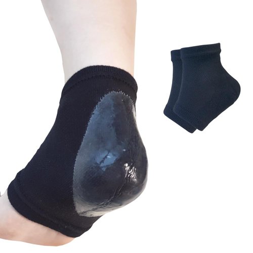 Moisturizing Gel Heel Socks to Repair Dry Cracked Heel - Soften, Soothe, and Revitalize Your Feet, for Men and Women (Black, 1 Pair)