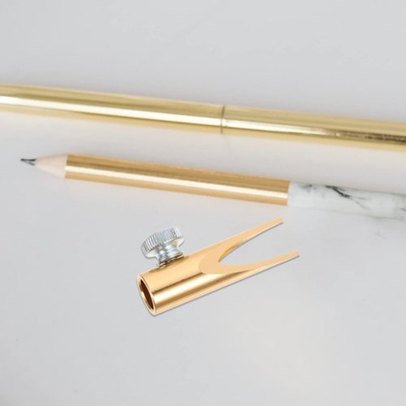 Beavorty Hand Tools Eyebrow Pencil Sharper Duckbill Sharpener Manual Makeup Sharpening Tool for Eyebrow Lip Pencils Cosmetic Pencil Eyeliner Lipliner Pencils Golden Color Pencils