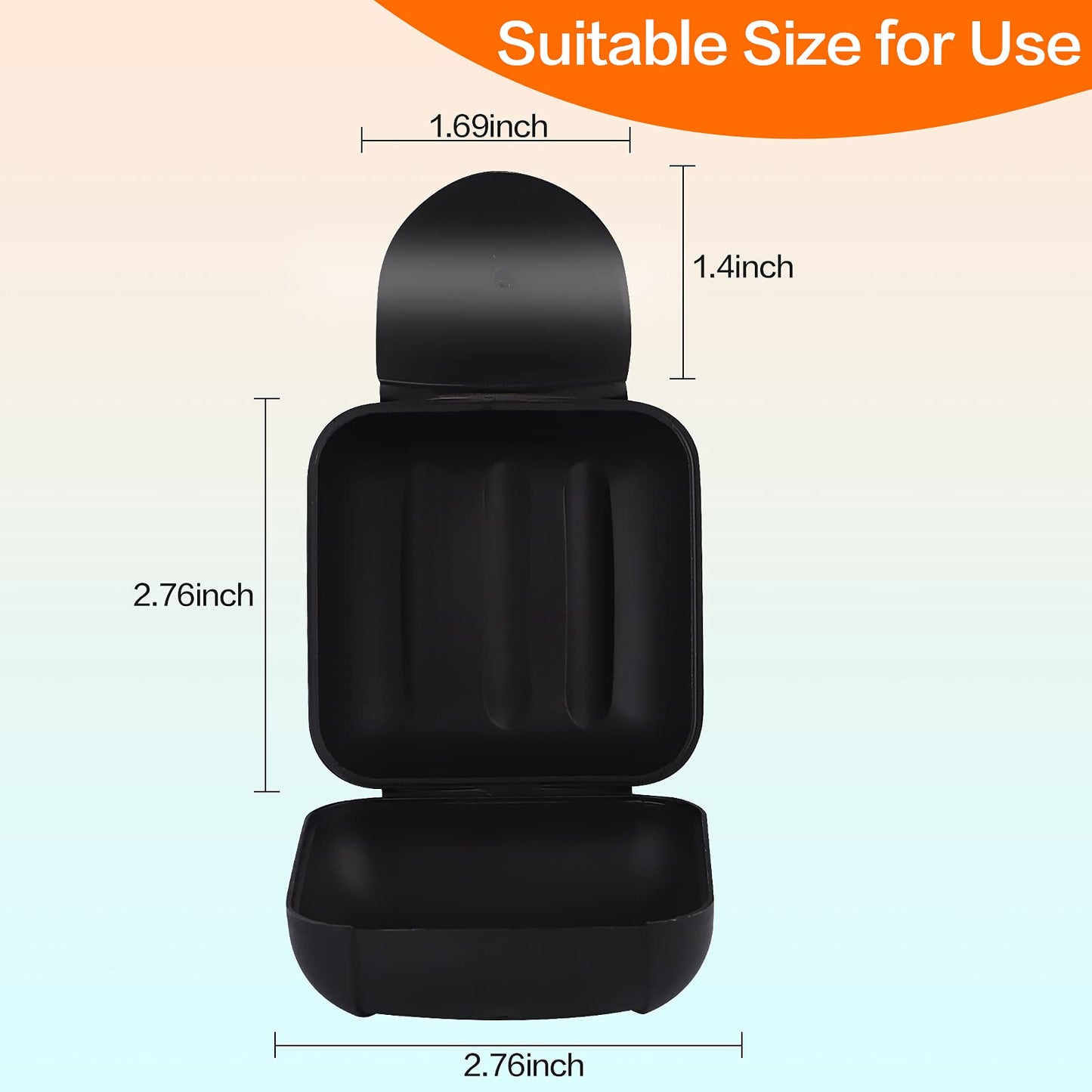 Inovat 2 Pcs Small Size Plastic Soap Case Holder Container Box Home Outdoor Hiking Camping Travel,2.75 * 2.75 * 1.65 inch Black