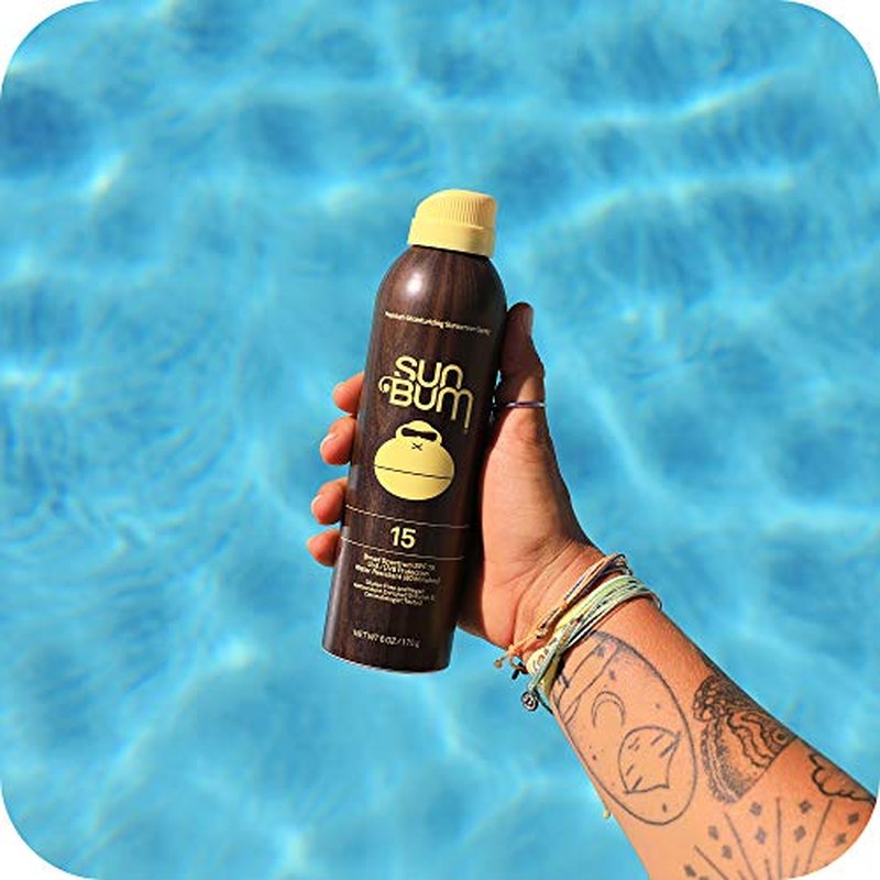 Sun Bum Original SPF 15 Sunscreen Spray |Vegan and Hawaii 104 Act Compliant (Octinoxate & Oxybenzone Free) Broad Spectrum Moisturizing UVA/UVB Sunscreen with Vitamin E | 6 oz