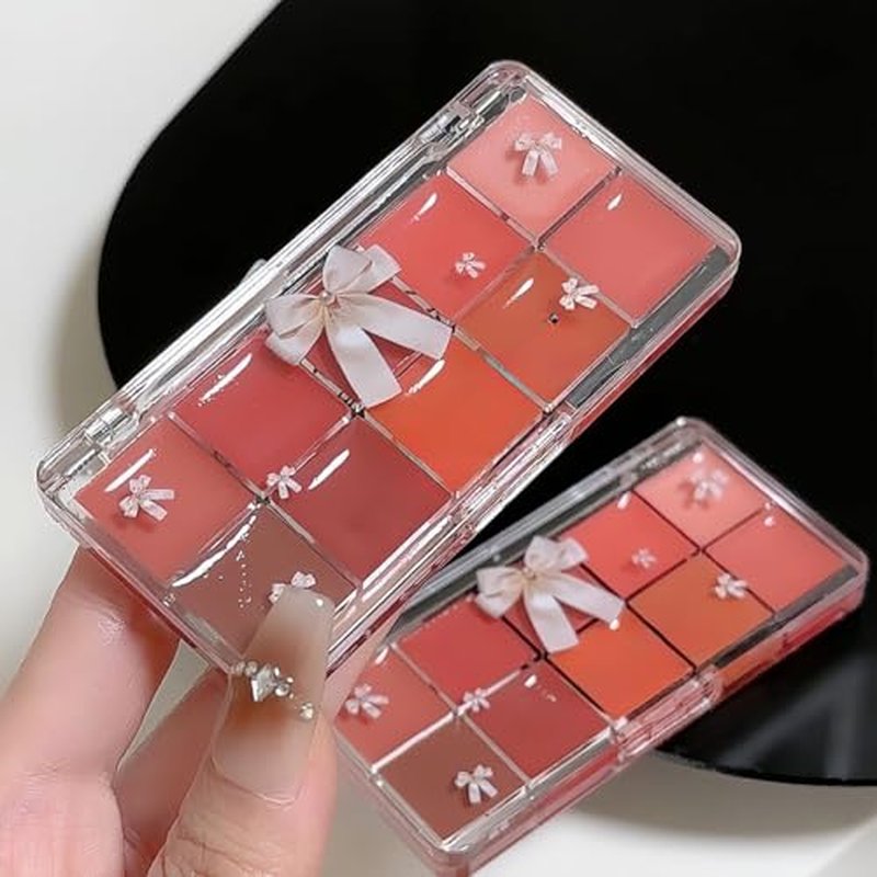 Jelly Lip Gloss Palette, 10 Color Lip Palette, High-Pigmented Lipstick Set, Long-Lasting Lip Gloss, Vibrant Lip Shades For Women Girls (Cool Palette, 1)