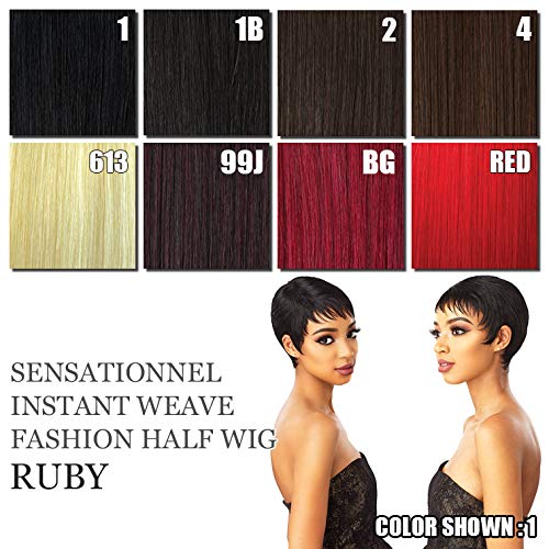 Sensationnel Synthetic Fiber Instant Weave Synthetic Half Wig - RUBY (99J [Dark Wine])