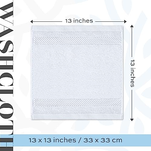 White Classic Luxury Washcloths for Bathroom-Hotel-Spa-Kitchen-Set - Circlet Egyptian Cotton - Highly Absorbent Hotel Quality Face Towels - Bulk Set of 12-13x13 Inch (Forest Green)