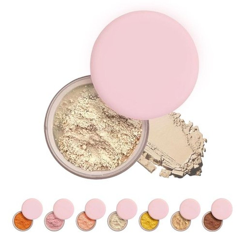 Blurring Setting Powder, 2024 Upgrade Pink Setting Powder Makeup Waterproof Setting Powder for All Skin Tones (04#, M)