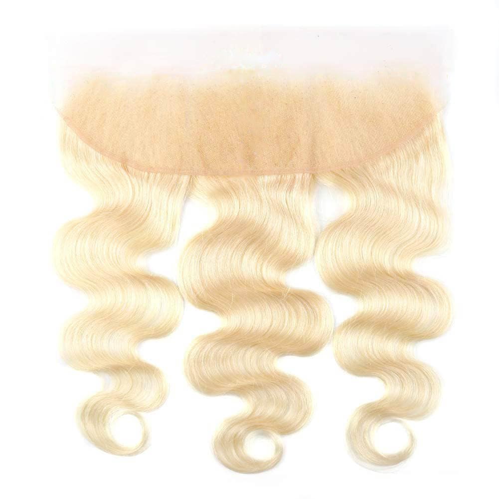 613 Frontal Blonde Frontal 13x4 Body Wave Human Hair 150% Density Ear To Ear Blonde Frontal 13x4 Transparent Hd Lace Free Part With Baby Hair (613 Frontal, 14 Inch)