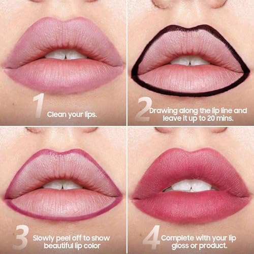 Ihrlpxkc Lip Liner - Tattoo Peel Off Lip Stain, Long-Lasting Moisturizing Lip Stain, Waterproof Nourishing Lip Liner with Matte Finish, Create Natural Lip Color for All Skin Tones (Cocoa)