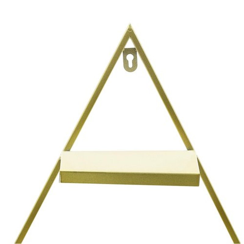 LEYSRIS Wall-Mounted Nail Polish Rack, Set of 6 Triangular Gold Nail Polish Shelf Lipstick Perfume Cosmetic Display Shelf for Home Spa Nail Salon Shop