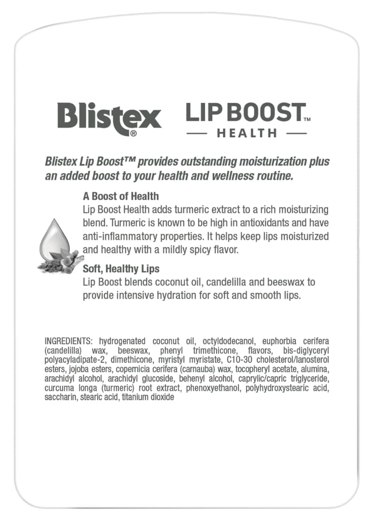 Blistex Lip Boost Health Intensive Hydration Tumeric Moisturizer (2 Pack)