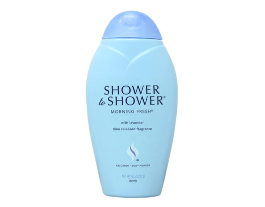 Shower to Shower Morning Fresh Body Powder with Lavender for Men & Women, Talc Free, Sweat Absorbing, Prevents Chafing & Odor, Deodorizing - 8 Ounce