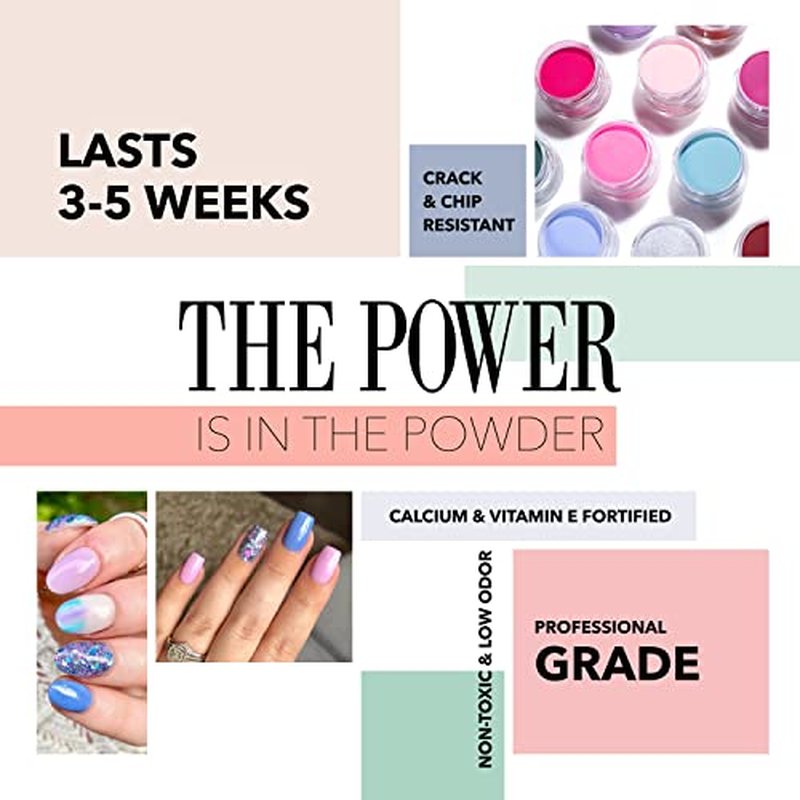 Revel Nail Dip Powder - Blue Powder Dip Nail Polish, Chip Resistant Dip Nail Powder with Vitamin E and Calcium, DIY Manicure, Tiff