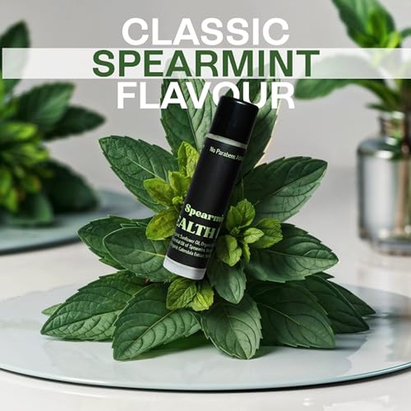 STEALTH BALMS Organic Mint Lip Balm - SPF 15 Sun Protection - Moisturizing Lip Balm - Includes Spearmint, Peppermint, and Eucalyptus Mint Lip Balms - Chapstick to Smooth Chapped Lips, Gifts for men