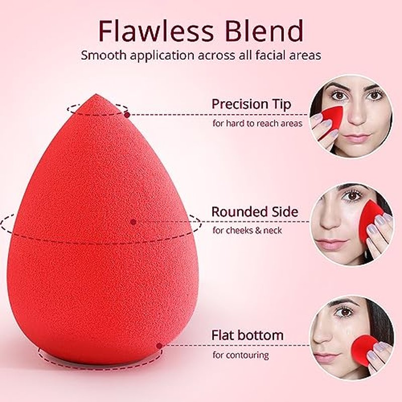 BEAKEY Makeup Sponge 5 Pcs Set, Latex-Free Boun Boun Beauty Sponge for Blending, Makeup Sponges for Foundation Liquid Cream and Powder. Blender for Enhanced Make Up Application, Gift for Women