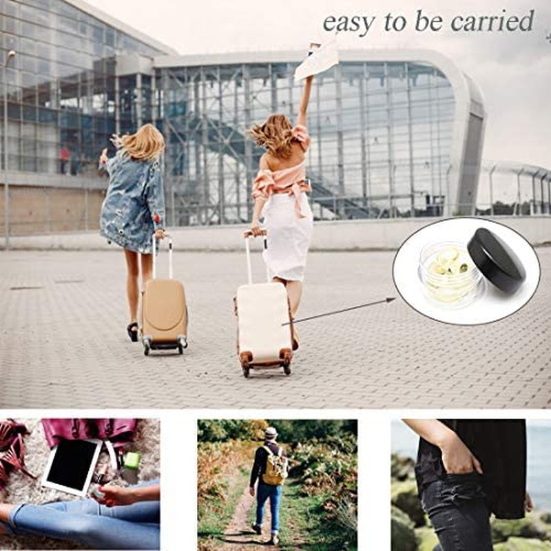 ZEJIA 5 Gram Sample Containers with Lids, 25PCS Mini Makeup Containers, Empty Plastic Travel Cosmetic Containers with Labels