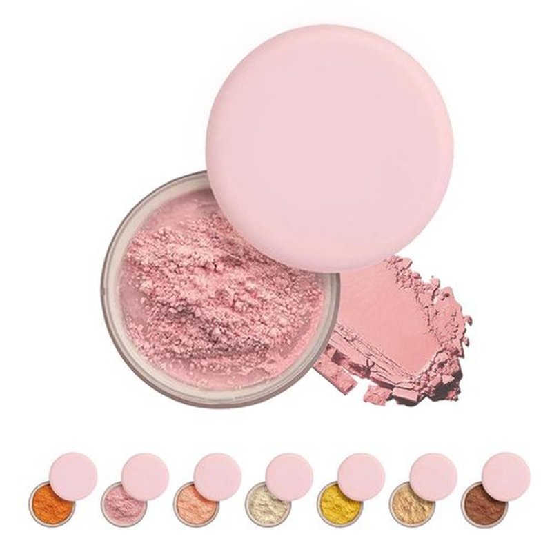Blurring Setting Powder, 2024 Upgrade Pink Setting Powder Makeup Waterproof Setting Powder for All Skin Tones (02#, M)