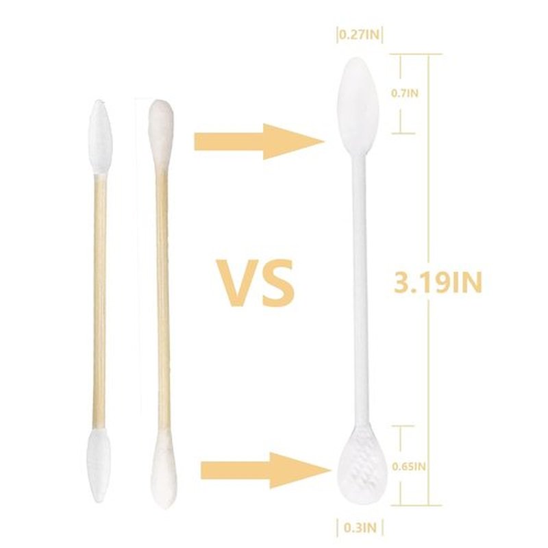 Paper Stick Thick Cotton Swabs with Precision and Flattened Tip 375pcs,Excellent Beauty Tools for Effective Makeup and Personal Care