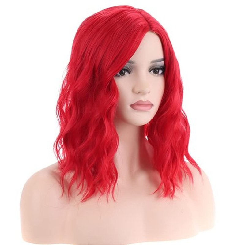 BERON 14 Inches Red Wig for Women Short Curly Wig Red Bob Wig Short Wigs Red Beach Wave Wigs for Daily Party