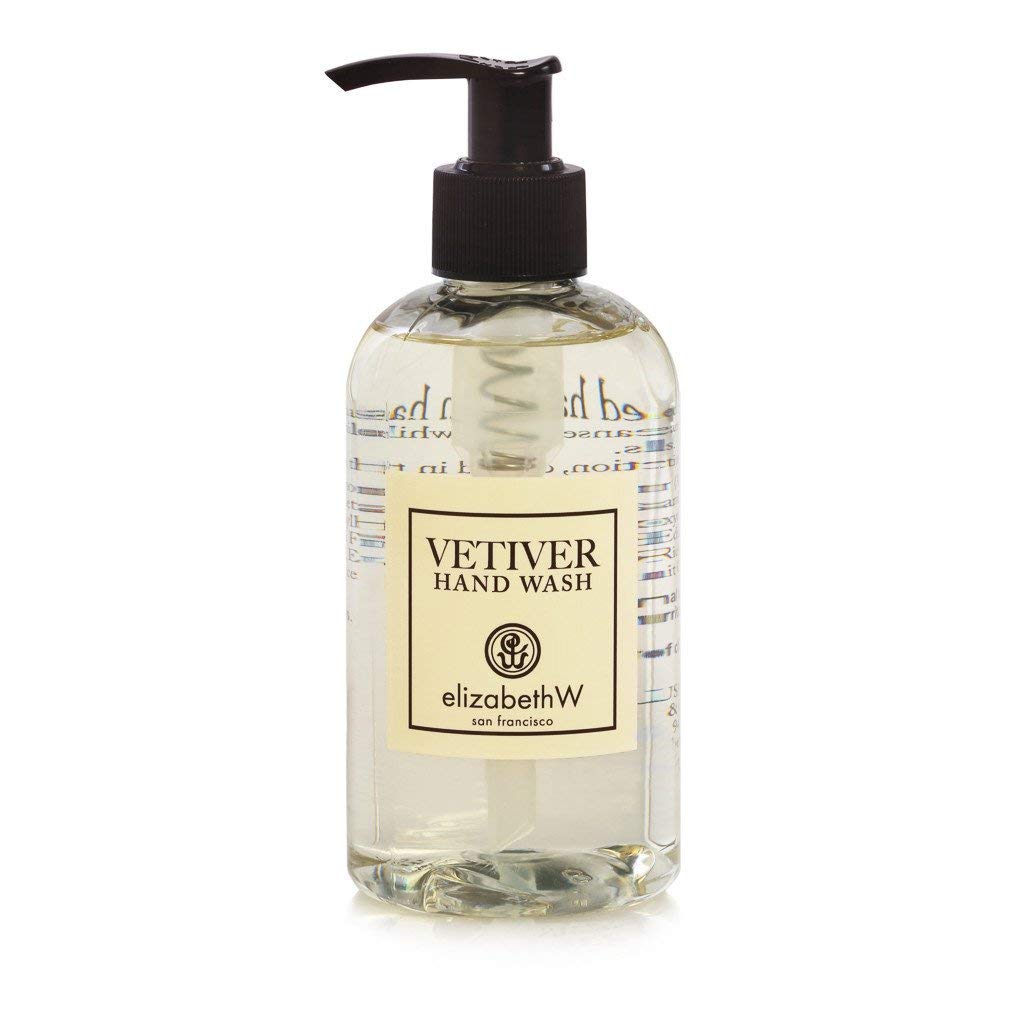 elizabeth W Vetiver Hand Lotion and Hand Wash with Gute Cosmetic Carrying Bag, 8 Ounces Each,