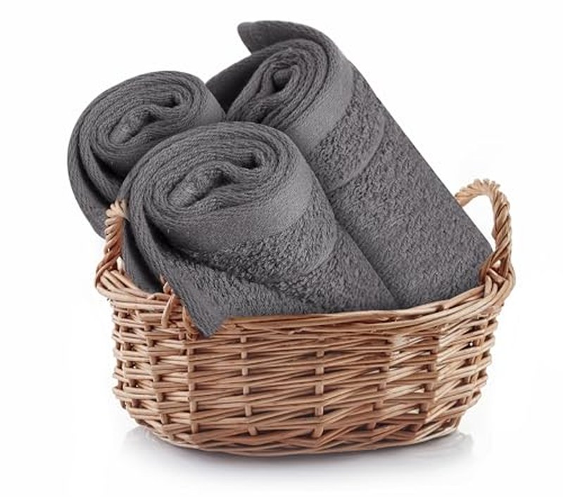 Tens Towels 60 Pack Cotton Washcloths, 12 x 12 in, Ultra Soft, Gentle, Absorbent and Durable Face Towels, Luxurious Hotel Quality, Ultimate Comfort, Perfect for Home, Gym, Spa (Dark Grey)