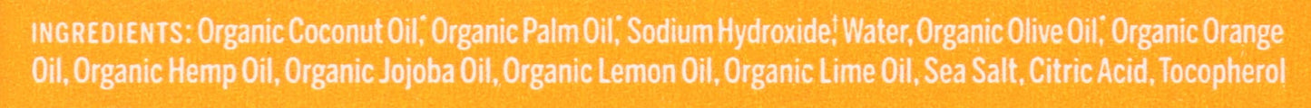 Dr. Bronner's OBCT05 All-One Hemp Citrus Orange Pure-Castile Bar Soap, 5-ounces