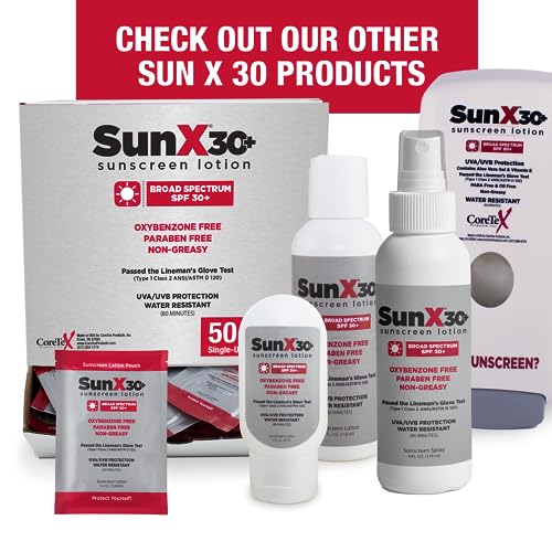 CoreTex Sun X 30+ SPF Sunscreen Lotion - 1oz. Bottle of USA-Made, REEF Compliant, Broad Spectrum Sunscreen Lotion - Paraben, Oxybenzone, & White Cast Free Water Resistant Sunscreen (up to 80 Minutes)