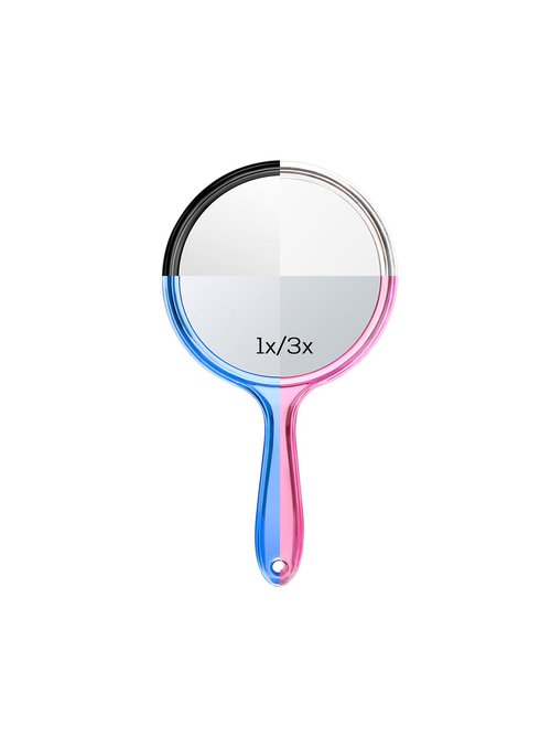 BEFUI Double-Sided Handheld Mirror, 1X/3X Magnification for Makeup (Random Color, Pack of 1, Large Size)