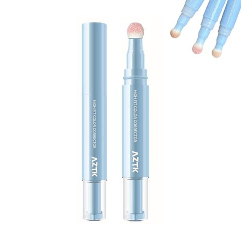 Aztk Concealer Pen, AZTK Makeup Facial Highlighter, Liquid Concealer With Sponge Head, Stay Long Lasting Moisturizing (02#)