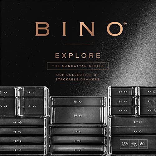 BINO | 2 Drawer Makeup Organizer - Madison Avenue | THE MANHATTAN SERIES | Makeup Drawer Organizer | Makeup Storage | Cosmetic Organizer | Vanity Organizer | Clear Makeup Organizers And Storage Cases