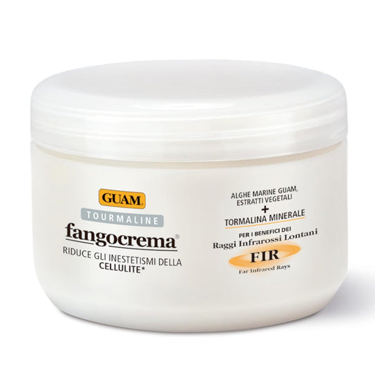 GUAM Fangocrema Anti-Cellulite Cream - Seaweed & Tourmaline FIR for Skin Tightening | 10.5 Oz Hot Gel with Caffeine for Firming & Contouring