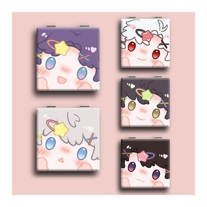 XYZSJGW Cute Sylus Rafayel Travel Makeup Mirror Game Love and Deepspace Xavier Portable Mini Handheld Foldable Makeup Mirror (Zayne)