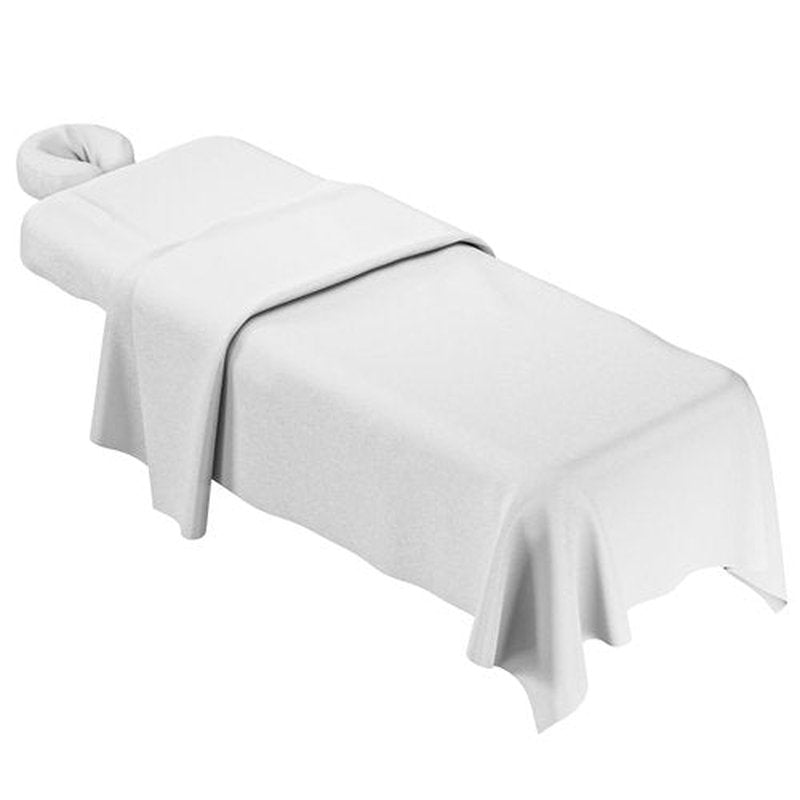CLORIS Universal 3-Piece Massage Table Sheet Set Premium Soft Microfiber Includes Massage Table Cover, Fitted Sheet and Face Rest Cover - White