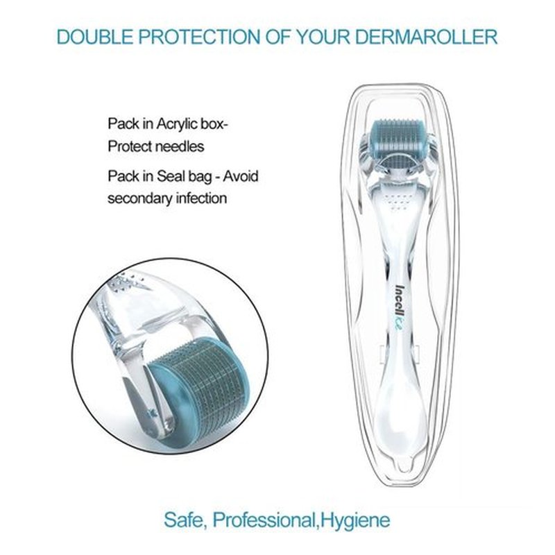 INCELLICE Derma Roller Professional Microneedle Roller, Titanium Microneedling Roller, 200 Real Individual Micro Needling Roller for Home Use Men and Women