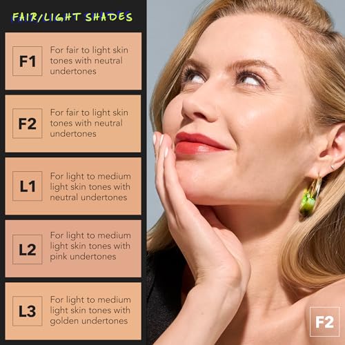 COVER FX Power Play Foundation - Shade R2 - Buildable Full Coverage - Waterproof Sweat-Proof Transfer-Proof - Natural Matte Finish - All Skin Types