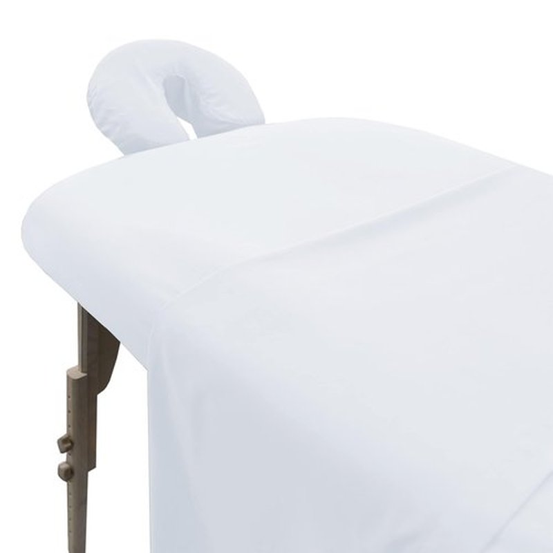 LONDON LINENS Soft Microfiber Massage Table Sheets Set 3 Piece Set - Includes Massage Table Cover, Massage Fitted Sheet, and Massage Face Rest Cover (White), Pack of 2
